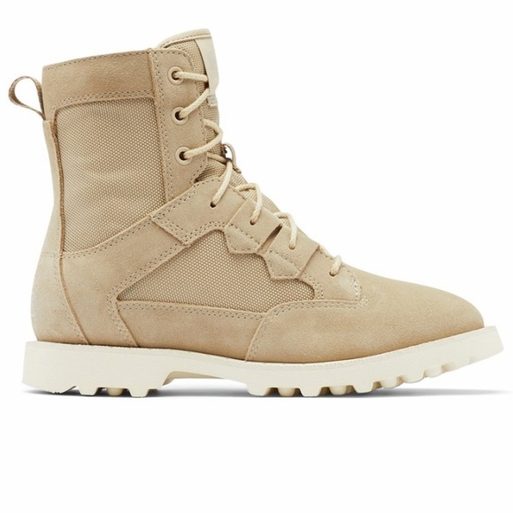 Sorel Combat Boots Caribou OTM Waterproof Outdoor Lug Sole Taupe Leather 7.5 - Picture 1 of 8